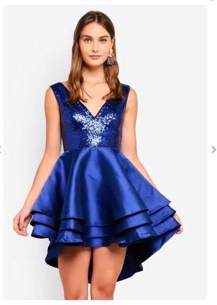 Blue Goddiva Sequin Partywear