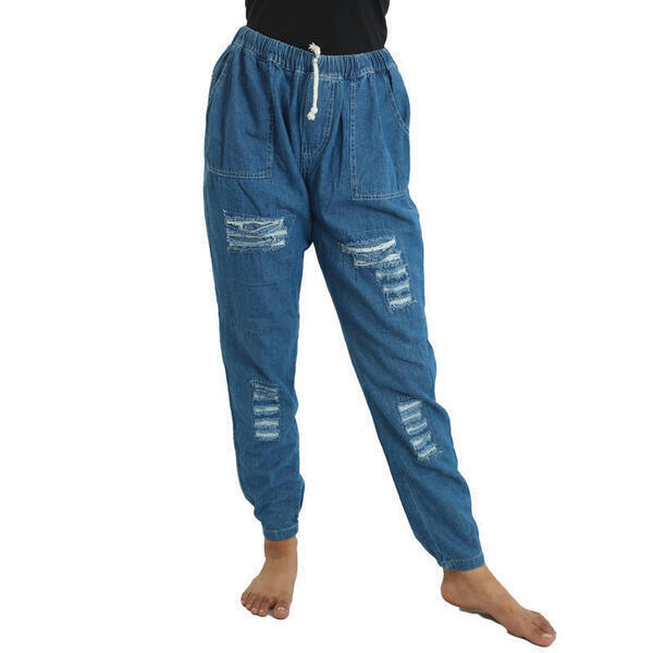 Jeans Side Pocket Front Cut Design Joggers For Women