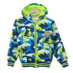 Blue Polyester Printed Side Pocket Design Jacket For Boy