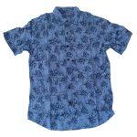 Blue Printed Half Sleeve Shirt For Men
