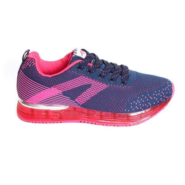 Blue Printed Lace Up Sports Shoes For Women