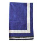 Blue Solid Side Border Pashmina Shawl For Women