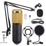Bm 800 Microphone For Computer Wired Studio Condenser Karaoke Mic Bm800 And Pop Filter
