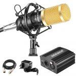 Bm 800 Studio Microphone + Phantom Power Supply For Computer Broadcasting Recording