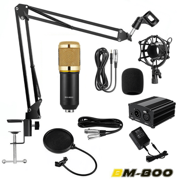 Bm800 Condenser Microphone with Phantom Power Supply BM-800 Studio Mic Podcast