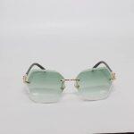 Boderless Square Pink And Blue Shaded Sunglasses For Women