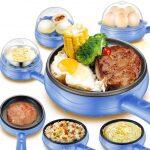 Breakfast Cooking High Temperature Non Stick Stainless Steel Mini Electric Frying Pan Set, Furniture & Home Living