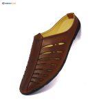 Brown Color Leather Sandals Casual Shoes for Men