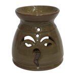 Brown Colored Buddha Eye Designed Ceramic Aroma Pot/Candle Pot - 11 Cm Height