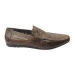 Brown Designed Pu Leather Penny Loafers For Men