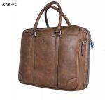 Brown Leather Crossbody Vintage 15 Inches Laptop/Business/Messenger/Travel/Crossbody/Hand Bag By KTM