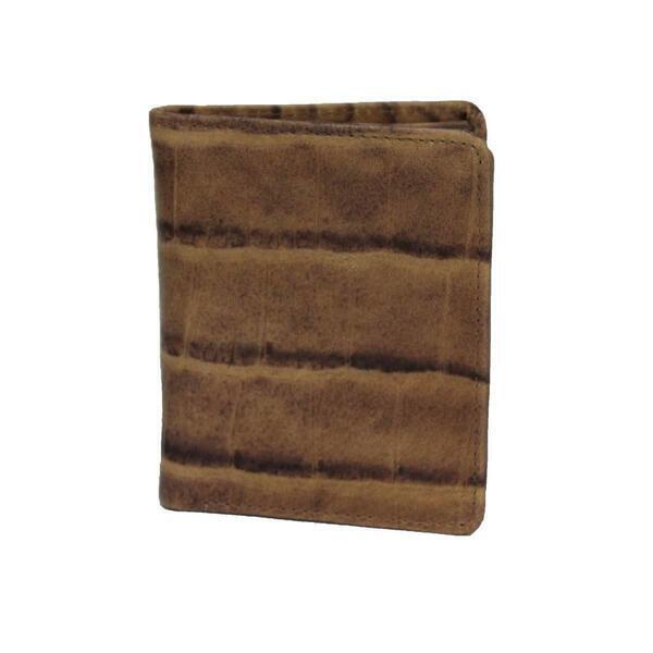 Brown Textured Bi-Fold Wallet For Men