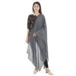 Cashmere Plain Grey Color Stole For Women