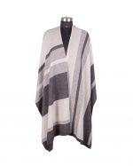 Cashmere/Wool Natural Double Stripes Poncho/Cape For Women