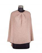 Cashmere/Wool Natural Long-back Poncho/Cape For Women
