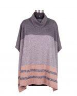 Cashmere/Wool Natural Turtle Neck Cross H/W Design Poncho/Cape For Women