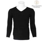 Casual Slim Fit Sweater Men Classic Pure Black Pullover Men Solid Color V-Neck Pull Homme Cashmere Wool Sweaters Shirts
