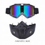 Chcycle Motorcycle Motocross Face Mask With Detachable Goggles (Rainbow)