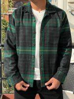 Checkered Woolen Green Shirt For Men