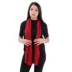 Cherry Red Pattern Designed Scarf For Women
