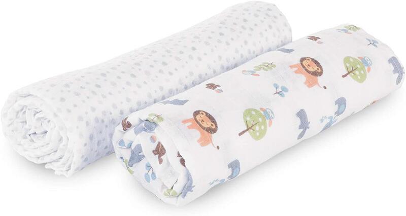 Chicco Swaddles Set Light Grey Animals