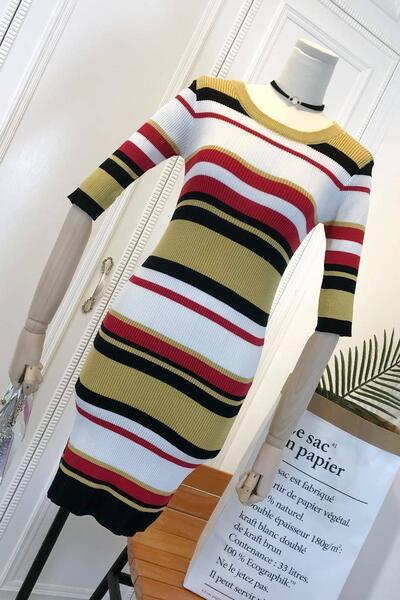 Contrast Striped Long Dress