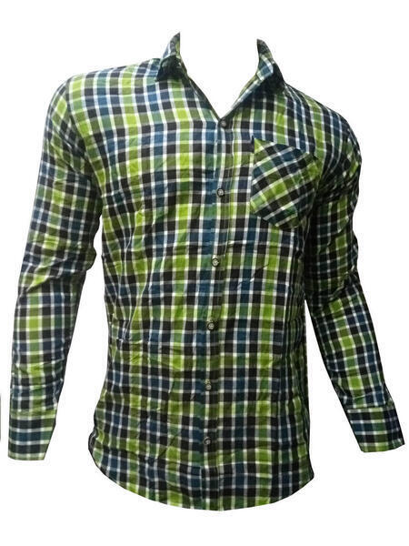 Cotton Block Check Shirt For Men