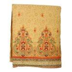 Cramy Cotton Floral Embrpidered Unstitched  Kurta Suruwal With Shawl Piece For Women