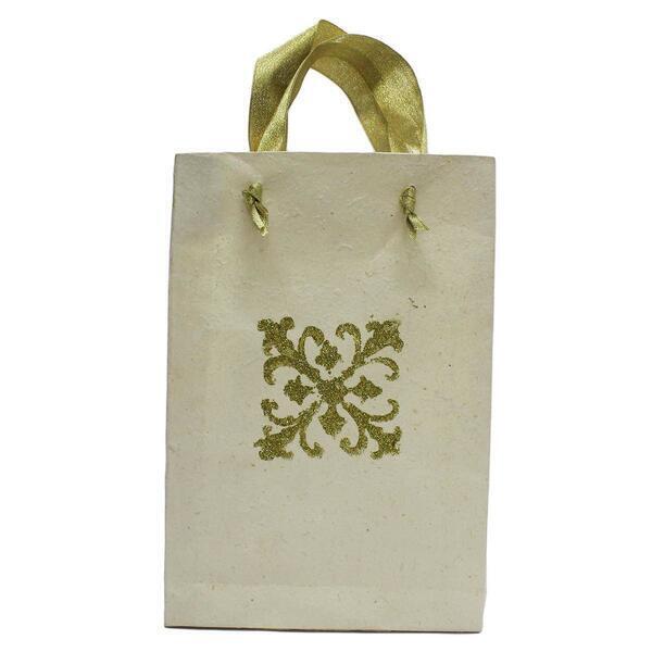 Cream Abstract Print Gift Bag