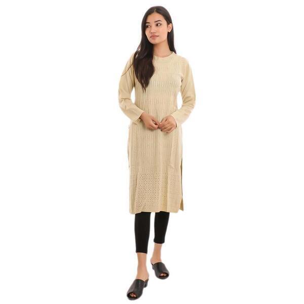 Floral Embroidered Woolen Cardigan For Women