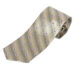 Cream Printed Tie For Men