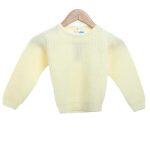Creamy Woolen Round Neck Full Sleeve Sweater For Girls