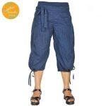 Creative Touch Navy Blue Elastic Waist Quarter Pants For Women (WTR2018)