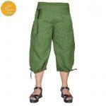 Creative Touch Parrot Green Elastic Waist Quarter Pants For Women WTR2018