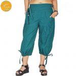 Creative Touch Petrol Blue Elastic Waist Quarter Pants For Women WTR2018