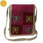 Creative Touch Pink/Red Embroidered Sling Bag For Women