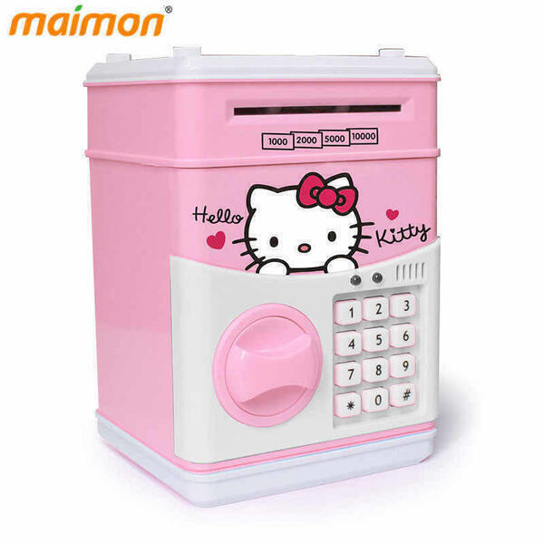 Cute Cartoon ATM Bank Money Saving Box Kitty Password Box Minions Piggy Bank Safe Locks Panda Smart Voice Prompt Money Piggy Box