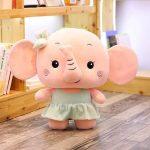 Cute Little Girl Elephant Soft Toy Wearing Skirt 9"