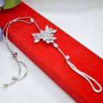 Cz Stone Studded Finger Wrist Chain Adjustable Bracelet For Women- (Bt_025)