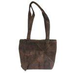 Dark Brown Suede Leather Handbag For Women