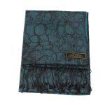 Dark Green Silk Printed Muffler For Women