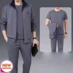 Dark Grey 2 Pice SetTtrack Suit For Men