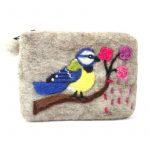 DarkGrey Bird Design Felt Purse For Women