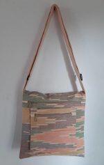 Dhaka Weave Shoulder Bag Peach Zickzack Pattern (Fair Trade Product)