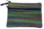 Dhaka Weave Simple Purse Green Mix Zickzack Pattern (Fair Trade Product)