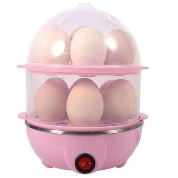Double Layer 14 Egg Boiler With Handle Egg Cooker