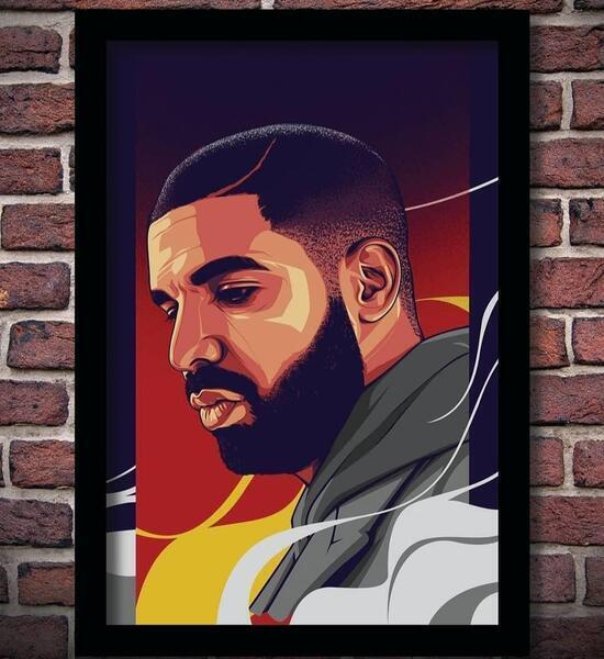 DRAKE Rapper Singer Frame (Poster) Of A3 Size Matte Print Paper With Glass And Fiber Body