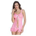 Dress for Sexy  Lingerie Honeymoon Babydoll Lingerie Women Nightwear Stockings Babydoll Night Dress Babydoll Dress with G-String Panty Free Size