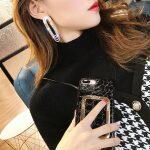 Elegant Trendy Long Crystal Rhinestone Needle S925 Drop Dangle Hoop Earrings For Women Jewelry