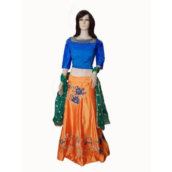 Embroireded Lehenga With Blouse And Shawl Set For Women
